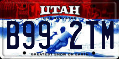 UT license plate B992TM
