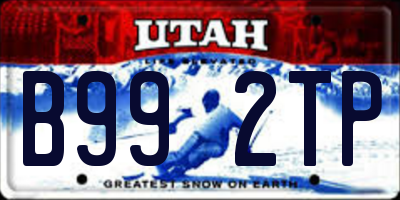 UT license plate B992TP