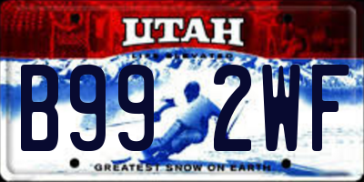 UT license plate B992WF