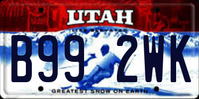 UT license plate B992WK