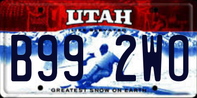 UT license plate B992WO