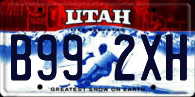 UT license plate B992XH