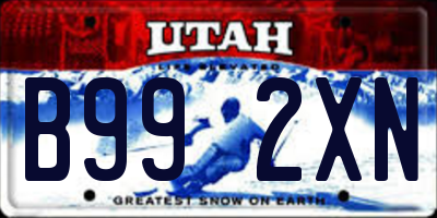 UT license plate B992XN