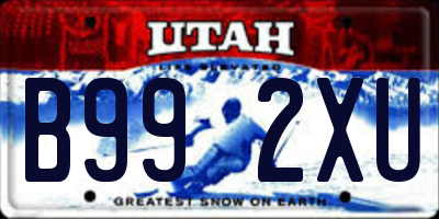 UT license plate B992XU