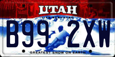 UT license plate B992XW