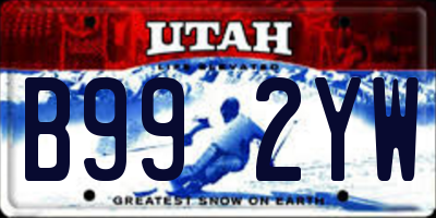 UT license plate B992YW