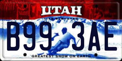 UT license plate B993AE