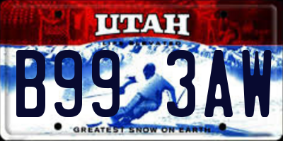 UT license plate B993AW