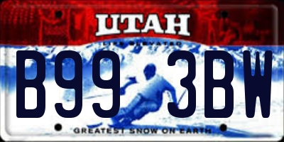 UT license plate B993BW