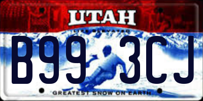 UT license plate B993CJ