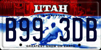 UT license plate B993DB
