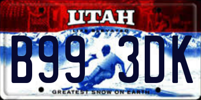 UT license plate B993DK