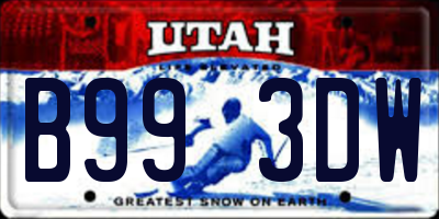 UT license plate B993DW