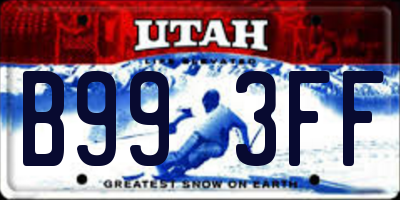 UT license plate B993FF