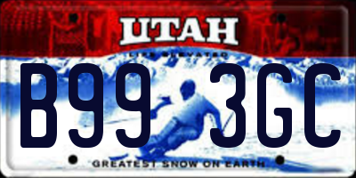 UT license plate B993GC