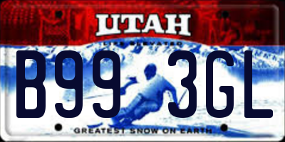 UT license plate B993GL