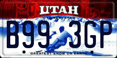 UT license plate B993GP