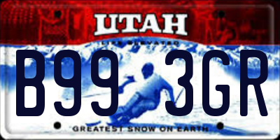 UT license plate B993GR