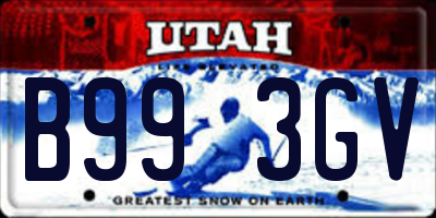 UT license plate B993GV