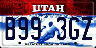 UT license plate B993GZ