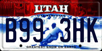 UT license plate B993HK