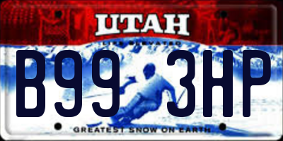 UT license plate B993HP