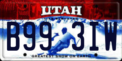 UT license plate B993IW