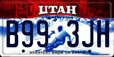 UT license plate B993JH