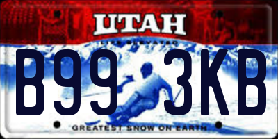 UT license plate B993KB