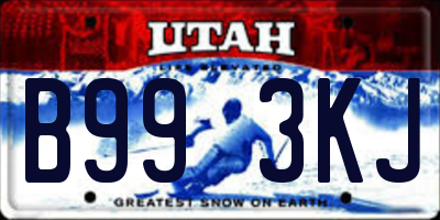 UT license plate B993KJ