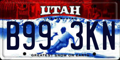UT license plate B993KN