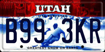 UT license plate B993KR