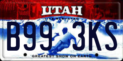 UT license plate B993KS