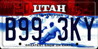 UT license plate B993KY