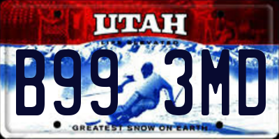 UT license plate B993MD