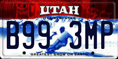 UT license plate B993MP