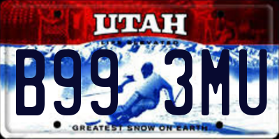 UT license plate B993MU