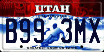 UT license plate B993MX