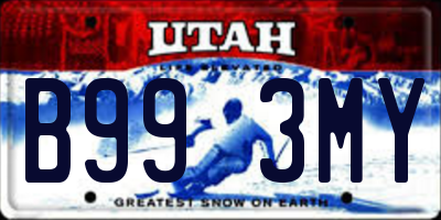 UT license plate B993MY