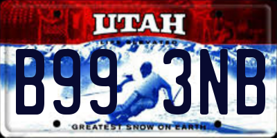 UT license plate B993NB
