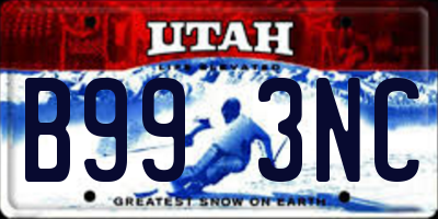 UT license plate B993NC