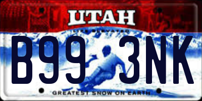 UT license plate B993NK