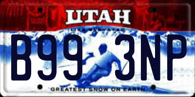 UT license plate B993NP