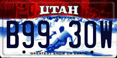 UT license plate B993OW