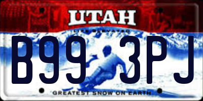 UT license plate B993PJ