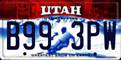 UT license plate B993PW