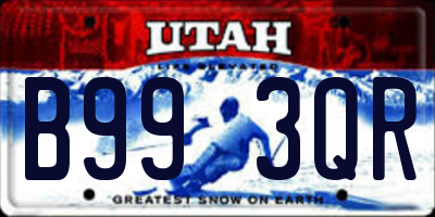 UT license plate B993QR