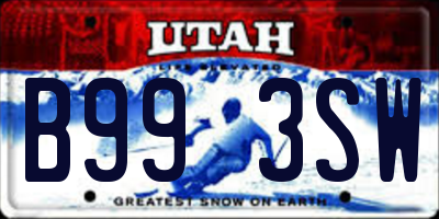 UT license plate B993SW