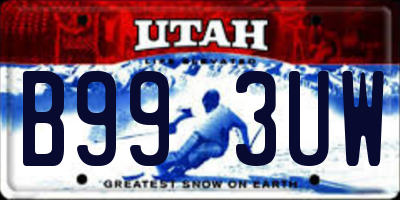 UT license plate B993UW