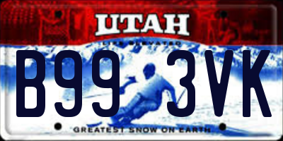 UT license plate B993VK